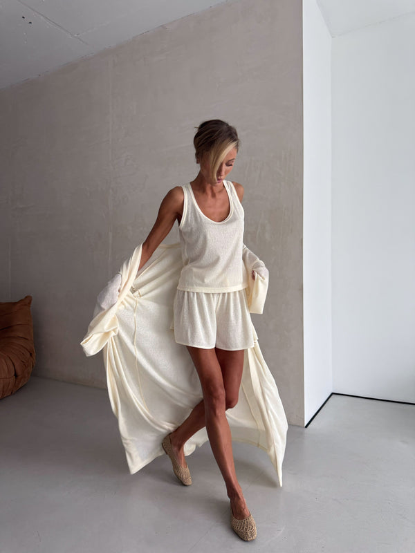 Albertine Knit Three-Piece Lounge Set – Butter