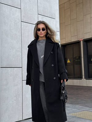 Marceline Belted Wool-Look Coat