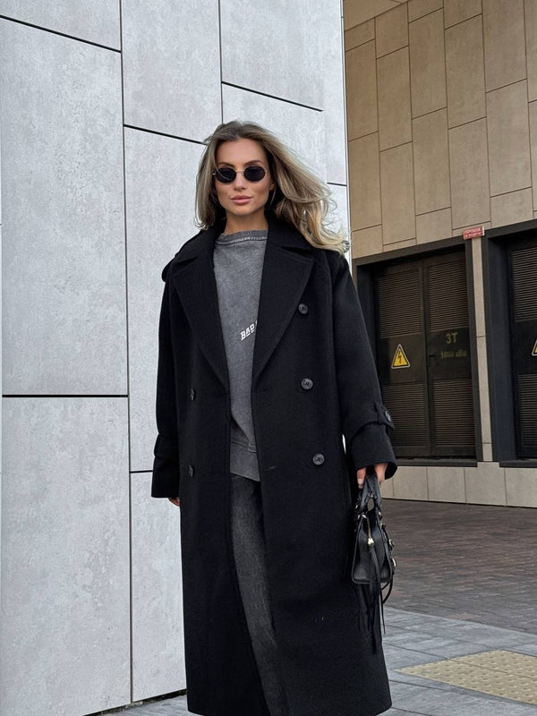Marceline Belted Wool-Look Coat
