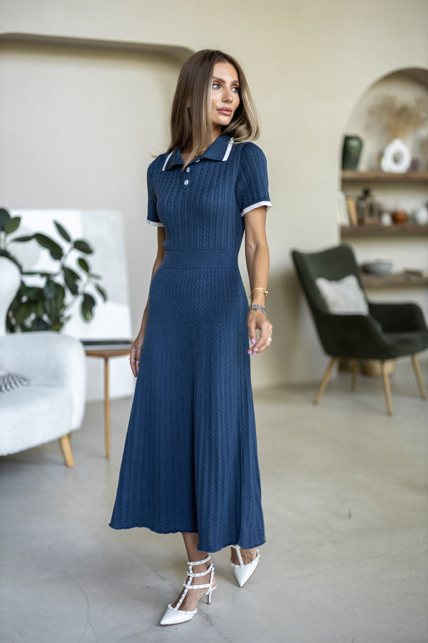 Apolline Polo Knit Midi Dress