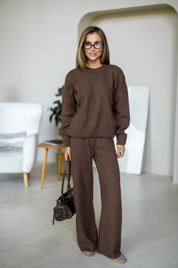 Anouk Knit Lounge Set – Brown