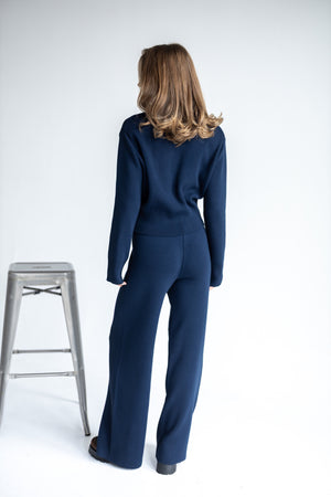 Charlotte Zip Bomber & Trouser Set – Blue