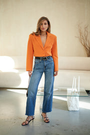 Isla Cropped Blazer in Orange