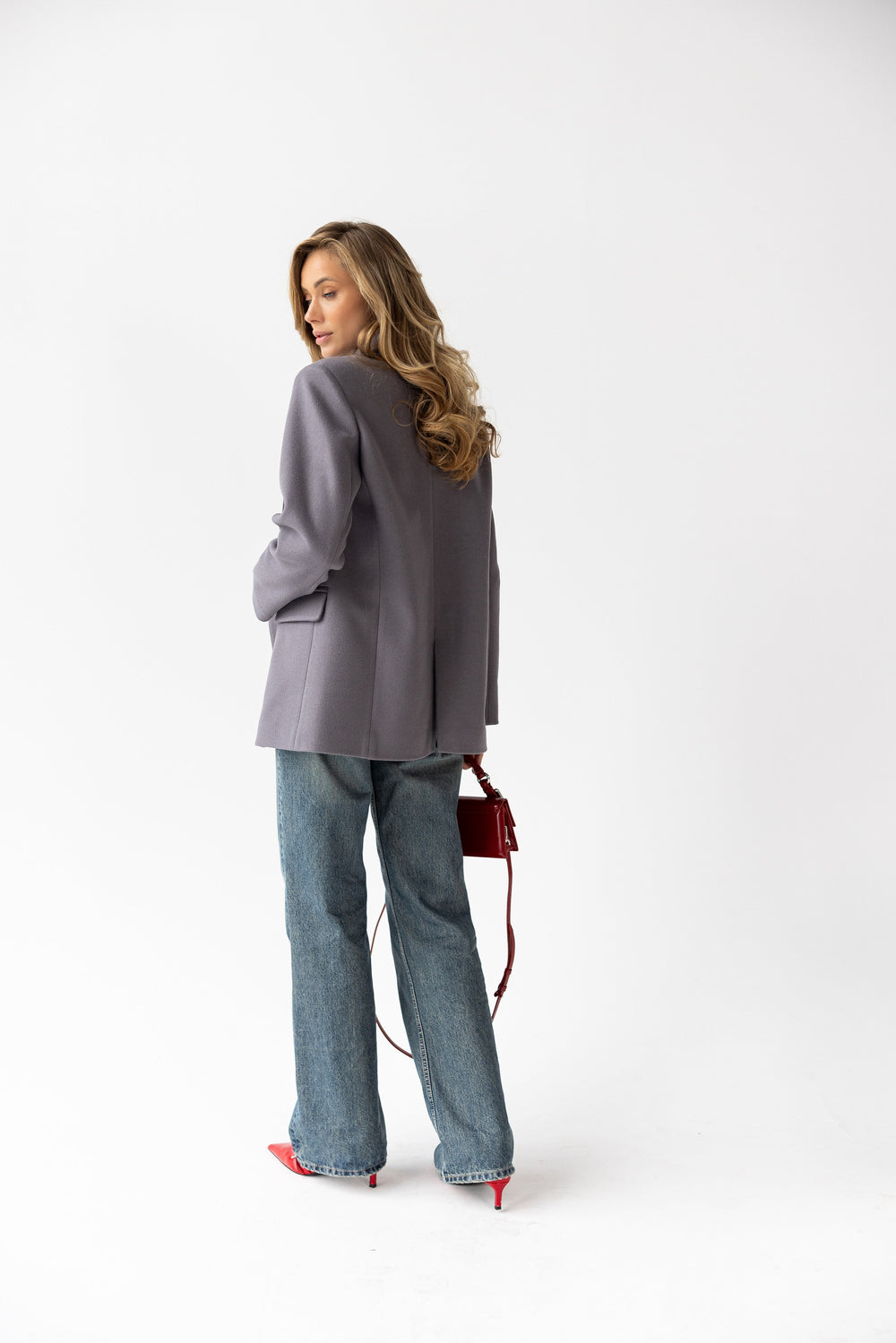Adrienne Oversized Blazer in Grey
