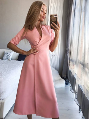 Lucile Tie-Back Midi Dress