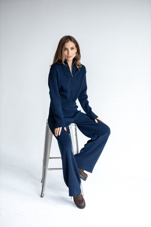 Charlotte Zip Bomber & Trouser Set – Blue