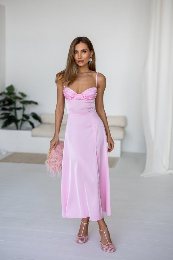 Léa Corset Slip Dress – Pink