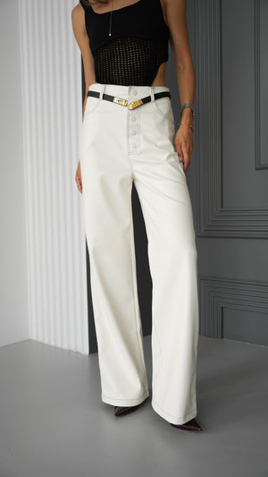 Astrid Belted Wide-Leg Trousers