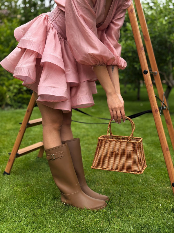 Noëlle Organza Balloon-Sleeve Mini Dress