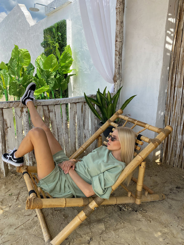 Isaline Oversized Tee & Shorts Set – Mint