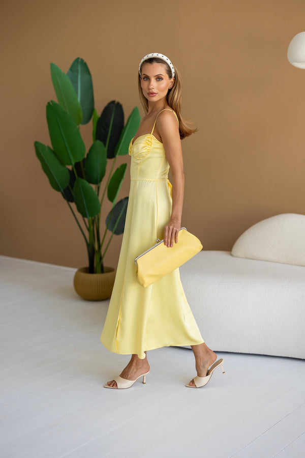 Léa Corset Slip Dress – Yellow