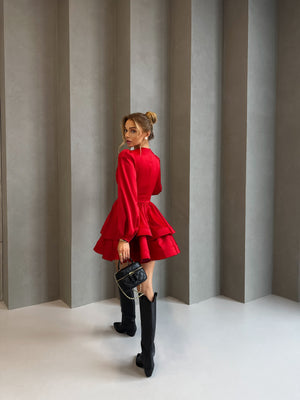 Emmanuelle Poplin Tiered Shirt Dress