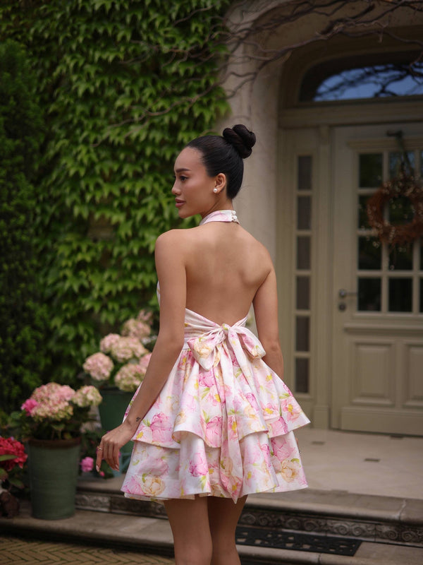 Ambroisine Floral Halter Mini Dress