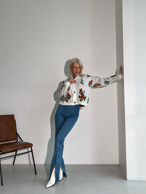 Florine Floral Knit Cardigan – Yellow Floral