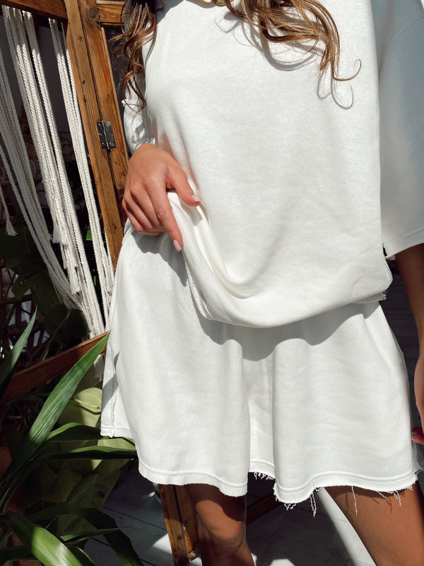 Isaline Oversized Tee & Shorts Set – Ivory