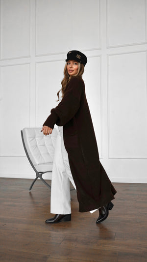 Selene Longline Cardigan – Brown