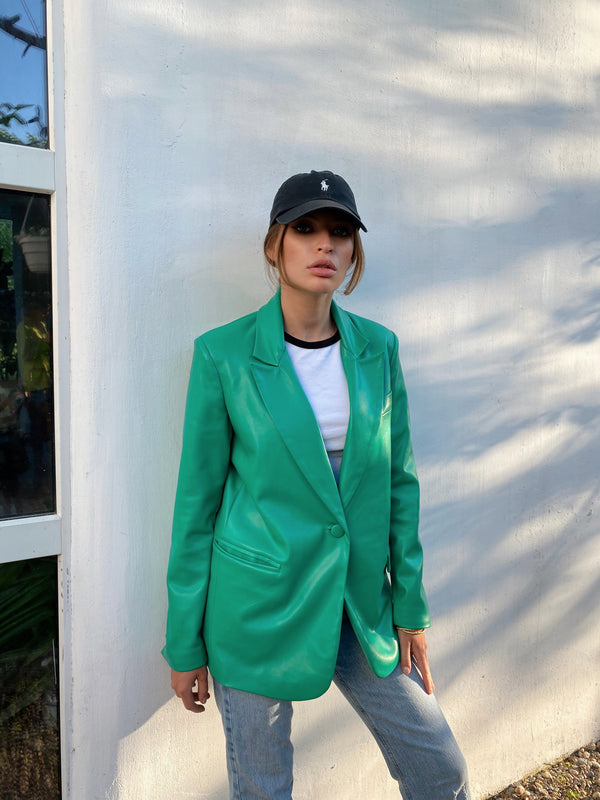 Hermine Oversized Longline Blazer – Grass