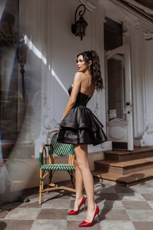 Valentine Strapless Tiered Mini Dress