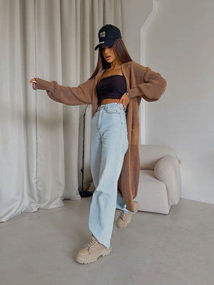 Selene Longline Cardigan – Camel