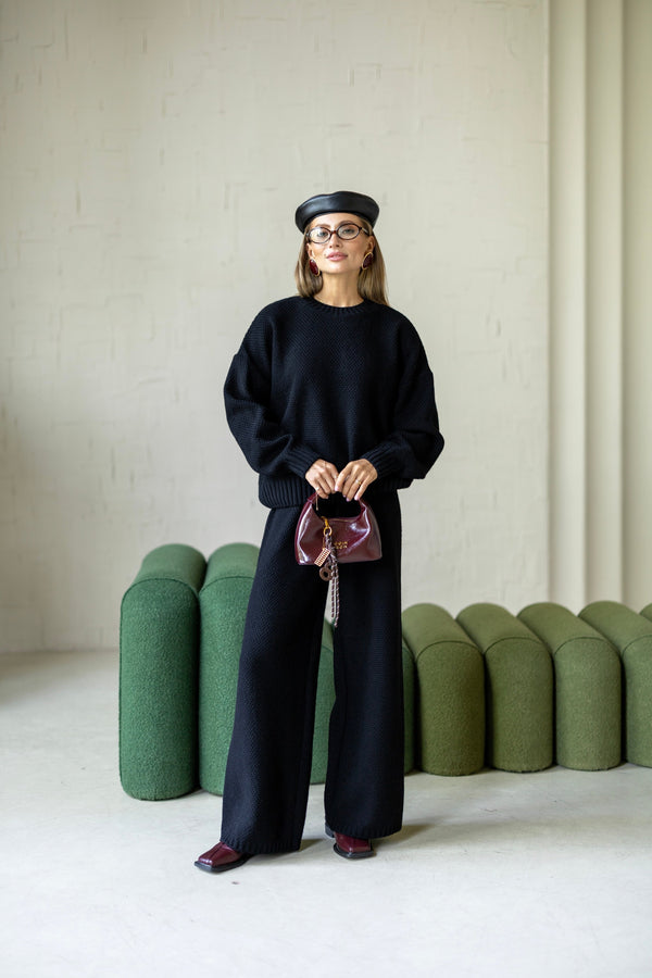 Anouk Knit Lounge Set – Black
