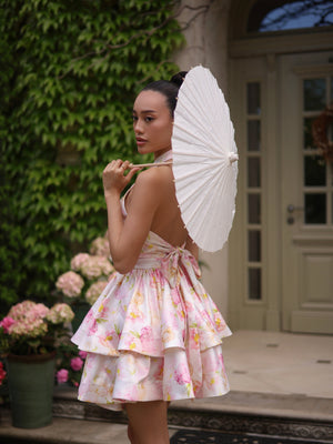 Ambroisine Floral Halter Mini Dress