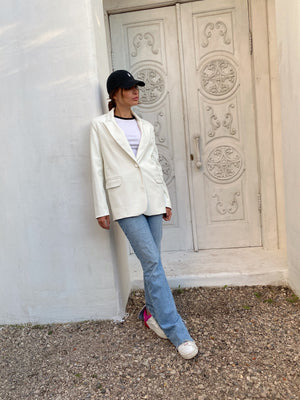 Hermine Oversized Longline Blazer – White