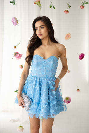 Adélie Butterfly Appliqué Mini Dress