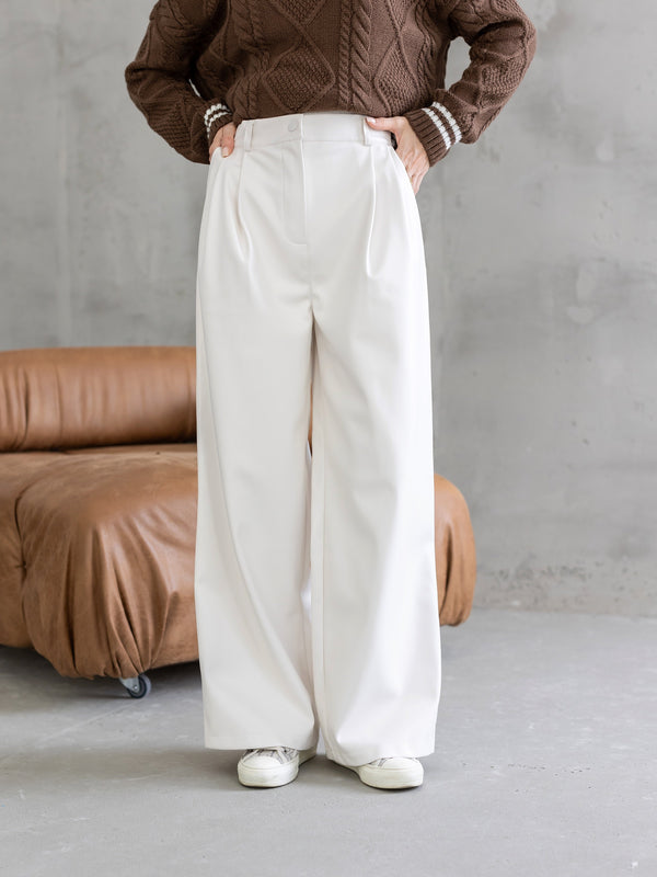 Clémence Pleated Wide-Leg Trousers
