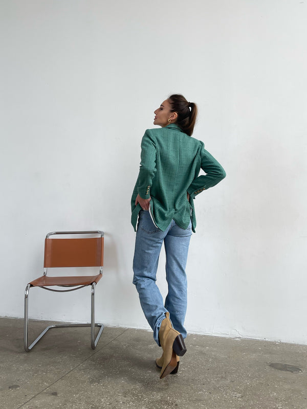 Gwendoline Double-Breasted Oversized Blazer – Green