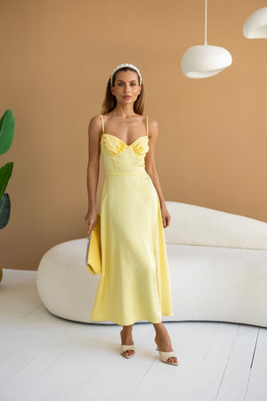 Léa Corset Slip Dress – Yellow