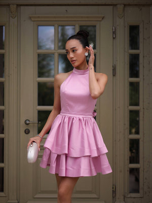 Celestine Tiered Halter Mini Dress