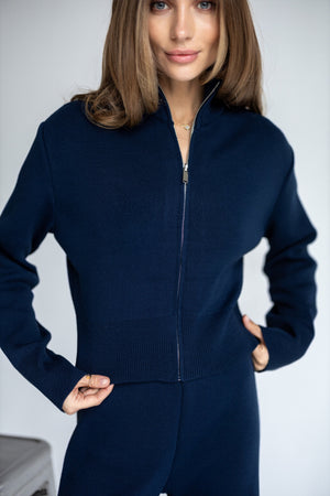 Charlotte Zip Bomber & Trouser Set – Blue