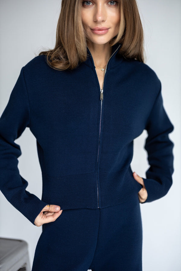 Charlotte Zip Bomber & Trouser Set – Blue