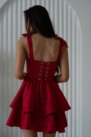 Léontine Tie-Strap Tiered Mini Dress – Mango