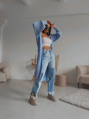 Selene Longline Cardigan – Blue