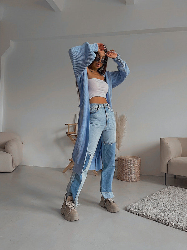 Selene Longline Cardigan – Blue