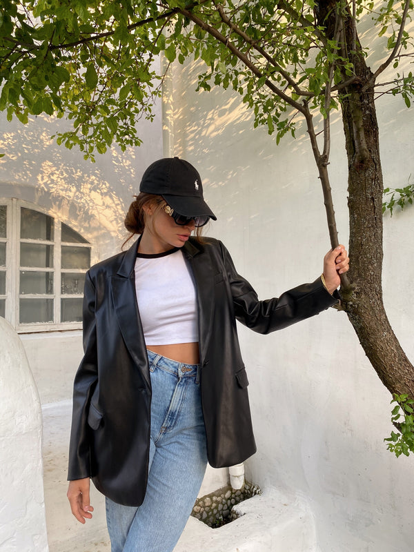 Hermine Oversized Longline Blazer – Black