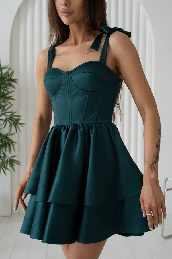 Léontine Tie-Strap Tiered Mini Dress – Mango