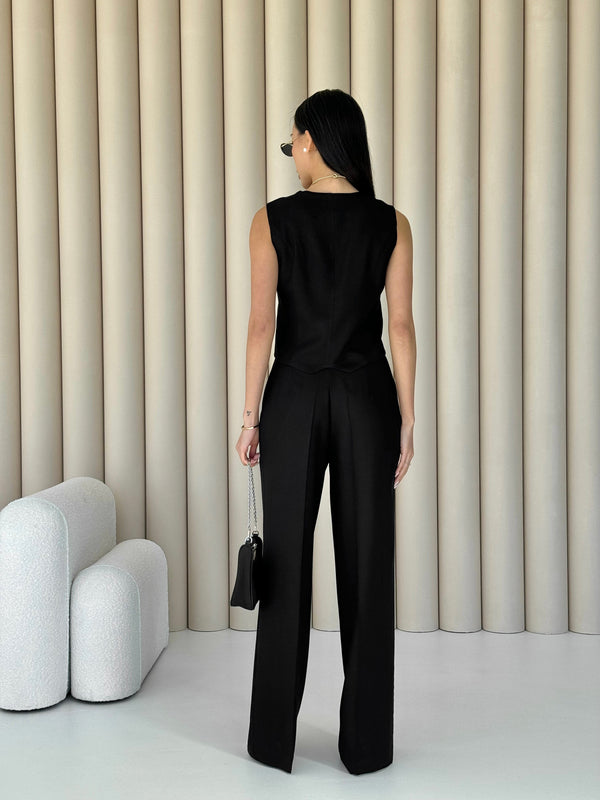 Blanche Waistcoat & Trouser Suit – Black