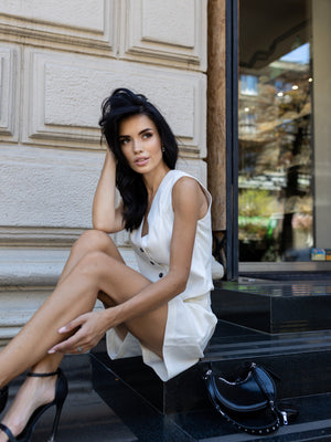 Sienna Waistcoat & Shorts Set – Milk White