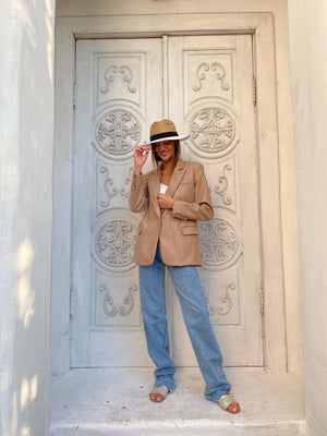Hermine Oversized Longline Blazer – Brown