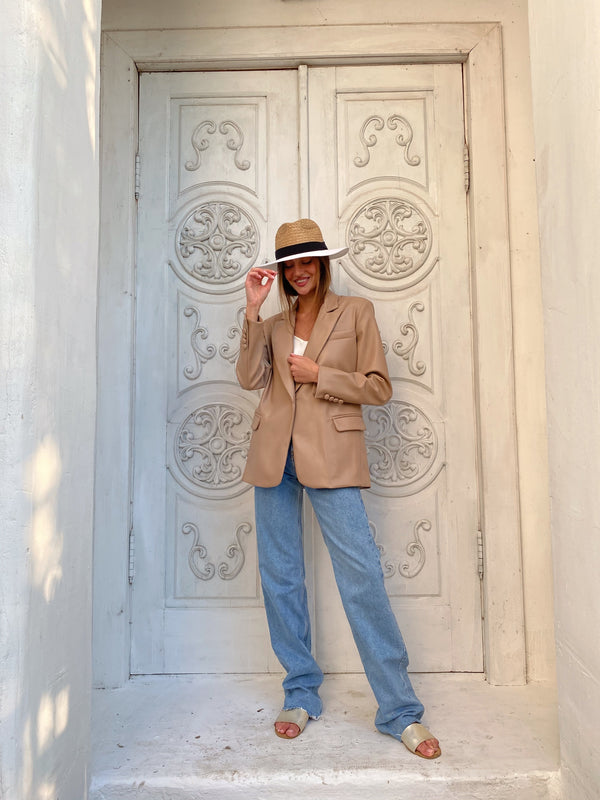 Hermine Oversized Longline Blazer – Brown