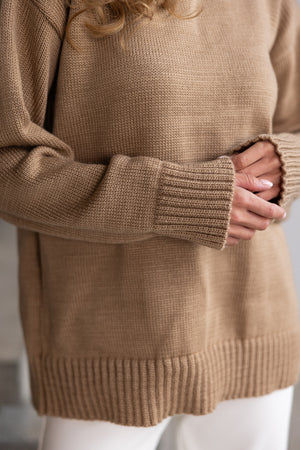 Marion Relaxed Crew Sweater – Camel