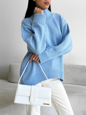 Maëlle Oversized Knit Sweater – Sky Blue