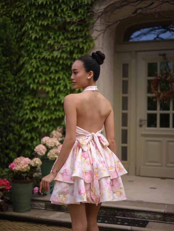 Ambroisine Floral Halter Mini Dress