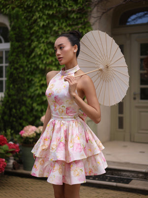 Ambroisine Floral Halter Mini Dress