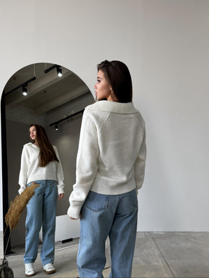 Elin Knit Blouse – Milk White