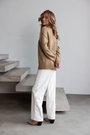 Marion Relaxed Crew Sweater – Camel