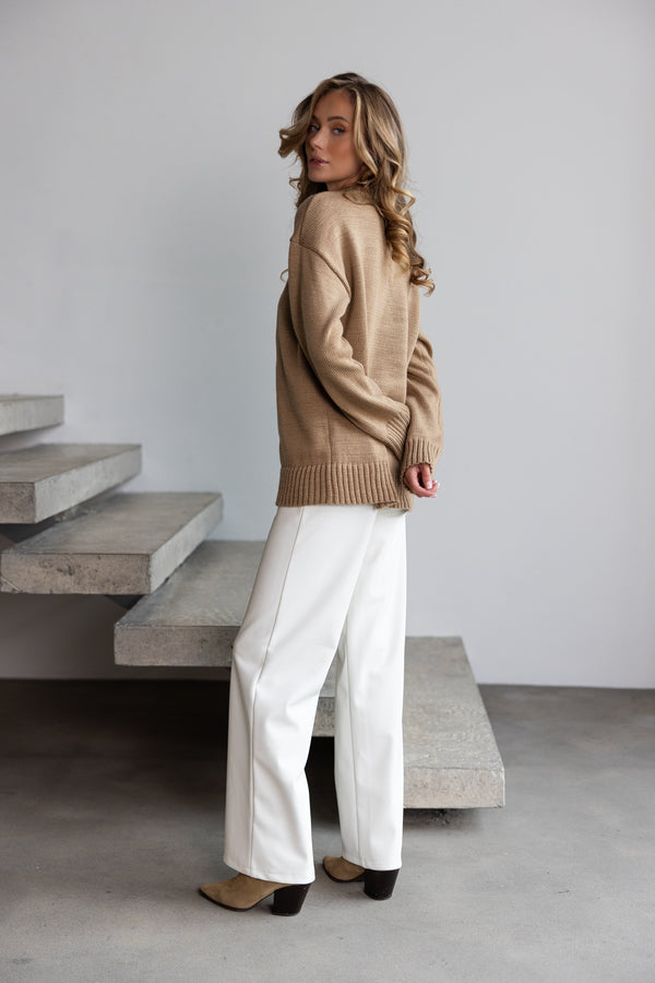 Marion Relaxed Crew Sweater – Camel