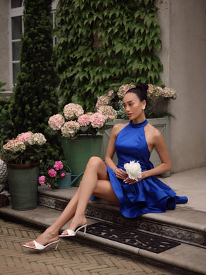 Celestine Tiered Halter Mini Dress